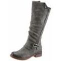 Winterstiefel RIEKER Gr. 38, Varioschaft, grau, Damen, Nubuklederimitat, used, Schuhe Bikerstiefel Damenschuh Stiefel Winterstiefel, Langschaftstiefel, Warmfutter, mit Rieker TEX Membran, Topseller