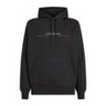 Kapuzensweatshirt "PLUS MINIMAL LOGO HOODIE", Herren, Gr. 5XL (62), schwarz (ck schwarz), Sweatware, Obermaterial: 55% Baumwolle, 45% Polyester, CALVIN KLEIN JEANS PLUS, unifarben, casual, regular fit, Langarm Bündchen, Sweatshirts, in großen Größen