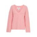 Strickpullover B.YOUNG "Strickpullover BYOMEA V-NECK JUMPER -", Damen, Gr. L, rosa (porcelain rose melange), Obermaterial: 53% Polyester Pol. recyc.. 39% Polyacryl PAN. 5% Wolle WO. 3% Elasthan EL., unifarben, Basic, normal, V-Ausschnitt, Langarm, Pullover