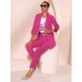 Jackenblazer CREATION L "Blazer", Damen, Gr. 42, pink (fuchsia), 63% Polyester, 34% Viskose, 3% Elasthan, Langarm, Blazer