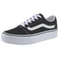 Plateausneaker VANS "Ward Platform", Gr. 36,5, schwarz-weiß (schwarz, weiß), Textil, sportlich, Schuhe Skaterschuh Sneaker low, aus textilem Canvas-Material