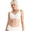 Bügelloser BH SLOGGI "ZERO Feel 2.0 Soft bra" Gr. M, N-Gr, weiß (silk weiß), Damen, Single Jersey, Obermaterial: 76% Polyamid, 24% Elasthan, matt, unifarben, BHs, nahtlos und unsichtbar