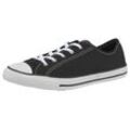 Sneaker CONVERSE "Chuck Taylor All Star Dainty GS Basic Canvas Ox", Gr. 36, schwarz-weiß (schwarz, weiß, schwarz), Textil, kontrastfarbene Details, sportlich, Schuhe