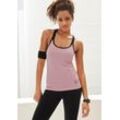 Funktionstop VIVANCE ACTIVE Gr. XS (32/34), rosa (alt rosa), Damen, Single Jersey, Obermaterial: 53% Baumwolle, 39% Polyester, 8% Elasthan, Mesh, unifarben mit Farbeinsatz, Tops, mit gekreuzten elastischen Trägern