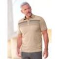 Poloshirt MARCO DONATI "Kurzarm-Poloshirt", Herren, Gr. 52/54, beige, 100% Baumwolle, unifarben, gemustert, gestreift, Kurzarm, Shirts