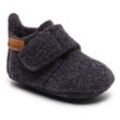 Hausschuh BISGAARD "Bisgaard Baby Wool" Gr. 20, blau (nachtblau), Kinder, Wolle, Schuhe, Wagenschuh, Babyschuh, Schlupfschuh mit Klettverschluss