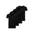 T-Shirt JACK & JONES "T-Shirt JACBASIC V-NECK TEE 2PK 2er Pack" Gr. S, schwarz, Herren, Obermaterial: 100% Baumwolle CO., Shirts