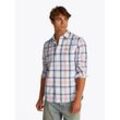 Langarmhemd TOMMY JEANS "TJM REG POPLIN CHECK LS SHIRT", Herren, Gr. M, N-Gr, weiß (ancient weiß big check), Web, Obermaterial: 100% Baumwolle, kariert, casual, regular fit, Langarm 1-Knopf-Manschette, Hemden