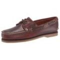 Bootsschuh TIMBERLAND "CLASSIC BOAT BOAT SHOE", Gr. 40, rot (rotbraun), Leder, sportlich, Schuhe