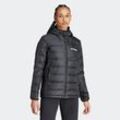 Outdoorjacke ADIDAS TERREX "W MT DOWN H J", Damen, Gr. M, schwarz, Obermaterial: 100% Polyester, sportlich, Jacken