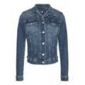 Jeansjacke TOMMY JEANS "VIVIANNE SKN JACKET AI1232" Gr. L (40), blau (denim medium), Damen, Denim/Jeans, Obermaterial: 99% Baumwolle, 1% Elasthan, unifarben, Jacken, mit typischen Trucker Details