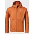 Fleecejacke SCHÖFFEL "Hiking Fleece Hoody Style Cascata MNS", Herren, Gr. 56, gelb (5845, gelb), Oberstoff: 94% Polyester, 6% Elasthan, sportlich, regular fit, hoch geschlossener Ausschnitt, Langarm, Jacken