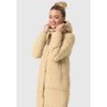 Winterjacke MARIKOO "Soranaa" Gr. L, beige, Damen, Obermaterial: 100% Polyester; Futter: 100% Polyester; Wattierung: 100% Polyester; Ärmelfutter: 100% Polyester, Jacken, langer Winter Mantel mit Kapuze