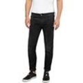 Slim-fit-Jeans REPLAY "ANBASS HYPERFLEX BIO" Gr. 33, Länge 34, schwarz, Herren, Obermaterial: 88% Baumwolle, 8% Polyester, 4% Elasthan, Jeans