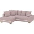 Ecksofa MR. COUCH "Nikita II, L-Form", rosa (stripes 8626 flamingo), B:243cm H:88cm T:190cm, Stripes (92% Polyester / 8% Nylon), Sofas, mit Kaltschaum, RGB-LED Beleuchtung, wahlweise mit Bett, Bettkasten