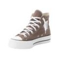 Sneaker CONVERSE "CHUCK TAYLOR ALL STAR LIFT PLATFORM" Gr. 36, charcoal, weiß, schwarz, Textil, Schuhe