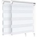 2er Set Doppelrollo klemmfix ohne Bohren, Duo Rollo Klemmrollo für Fenster und Tür, 100x150 cm, Weiß - Vounot