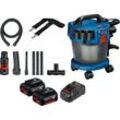 Bosch Akku-Staubsauger GAS 18V-10 L / 2x 6,0 Ah Akku + Ladegerät inkl. Zubehör-Set 14tlg.