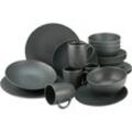 Kombiservice CREATABLE "Geschirr-Set Soft Touch Black", schwarz, 20 tlg., Steinzeug, Geschirr-Sets, Service, schwarz, seidenmatte Glasur, 20 Teile, für 4 Personen