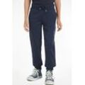 Sweathose TOMMY HILFIGER "ESSENTIAL SWEATPANTS", Jungen, Gr. 6/116, N-Gr, blau (marine), Obermaterial: 100% Baumwolle, bedruckt, Basic schmal, Hosen, Kinder Kids Junior MiniMe