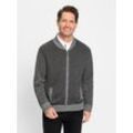 Strickjacke MARCO DONATI Gr. 48, grau (grau, gemustert), Herren, 50% Baumwolle, 50% Polyacryl, unifarben, meliert, Strickjacken