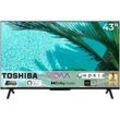 TOSHIBA DLED-Fernseher, F (A-G), Fernseher, schwarz, 43