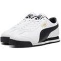 Sneaker PUMA "Roma 24 Sneakers Erwachsene", Gr. 47, beige (weiß schwarz team gold beige), Obermaterial: Leder, Synthetik; Futter: Textil, Synthetik; Innensohle: Textil; Laufsohle: Gummi, Schuhe