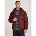 Steppjacke TOMMY JEANS "TJM ESSENTIAL DOWN JACKET EXT", Herren, Gr. XXL, rot (deep rouge), Web, Obermaterial: 100% Polyester, casual, Jacken