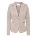 Kurzblazer ICHI "Kurzblazer IHKATE JACQUARD BL4", Damen, Gr. L, fungi, almond milk herringbone, Obermaterial: 73% Polyester PES. 25% Viskose LENZING ECOVERO CV LenzEcov. 2% Elasthan EL., Basic, normal, Blazer