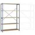 Manuflex RP1029.5007 Fachbodenregal-Grundmodul 200 kg (B x H x T) 1220 x 2000 x 800 mm Stahl pulverbeschichtet Brillant-Blau Holzboden