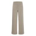 Stoffhose B.YOUNG "Stoffhose BYROWAN WIDE PANTS 2 -", Damen, Gr. L, N-Gr, roasted cashew melange, Obermaterial: 75% Polyester PES. 21% Viskose LENZING ECOVERO CV LenzEcov. 4% Elasthan EL., Basic, regular fit normal, Hosen