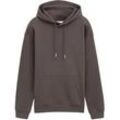 TOM TAILOR DENIM Herren Hoodie Sweatshirt mit Logo-Print, grau, Uni, Gr. XXL