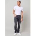 Slim-fit-Jeans BLEND "Twister Multiflex" Gr. 31, Länge 34, grau (schwarz, grau), Herren, Denim/Jeans, Obermaterial: 92% Baumwolle, 6% Elastomultiester, 2% Elasthan, Abriebeffekte, Jeans