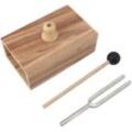 Stimmgabel-Set mit Resonatorkasten aus Holz, Gummihammer, 512 Hz, Stahl, singender Ton für Heilung, Yoga, Meditation, Entspannung