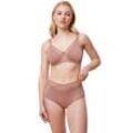 Minimizer-BH TRIUMPH "True Shape Sensation W01", Damen, Gr. 80, Cup E, braun (chocolate mousse), Jersey, Tüll, Obermaterial: 65% Polyamid, 26% Elasthan (LYCRA), 9% Polyester, klassisch, BHs, verkleinert die Brust optisch um eine Cup-Größe