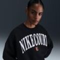 NikeCourt Phoenix Fleece Over-Oversized-Sweatshirt mit Rundhalsausschnitt (Damen) - Schwarz