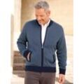 Strickjacke MARCO DONATI, Herren, Gr. 48, blau (marine, gemustert), 50% Baumwolle, 50% Polyacryl, unifarben, meliert, Langarm, Strickjacken