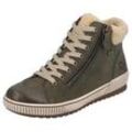 Winterboots REMONTE, Damen, Gr. 36, grün (khaki), Leder, Textil, Fellimitat, sportlich, Schuhe, mit Tex-Ausstattung