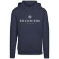 Kapuzenpullover F4NT4STIC "Schneeflocke Winter Lappland", Damen, Gr. M, blau (navy), Obermaterial: 65% Baumwolle, 35% Polyester, casual, relaxed fit, Pullover, Weihnachten, Geschenk, Logo