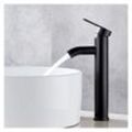 Mattschwarzer Wasserhahn, Kupfer, Einhebel-Waschtischmischer, Badezimmer, matt, Heiß- und Kaltwasser-Wasserhahn, Waschbecken. Elegante Armaturen und