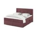 Jette Home Motor-Boxspringbett Jette Patch - rot - Materialmix - 182 cm - 127 cm - Möbel Kraft