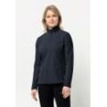 Stehkragenpullover JACK WOLFSKIN "TAUNUS HZ W", Damen, Gr. L (42/44), blau (night, blau), Hauptmaterial: 100% Polyester (recycled), Pullover