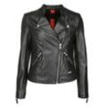 Mustang Lederjacke Damen, schwarz