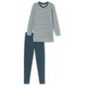 Schiesser Pyjama Damen Jersey bedruckt, blau