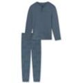 Schiesser Pyjama Herren Jersey bedruckt, blau