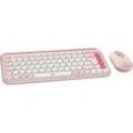 LOGITECH POP Icon Combo, Tastatur und Maus Set, kabellos, Rose