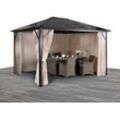 Pavillon KONIFERA "Aruba", beige, B/H/T: 300cm x 270cm x 400cm, Pavillons, BxT: 300x400 cm, Aluminiumgestell, Topseller