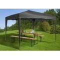 Faltpavillon KONIFERA, grau (anthrazit), B/H/T: 300cm x 250cm x 300cm, Pavillons, BxT: 300x300 cm, inkl. Tragetasche