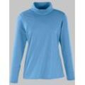 Rollkragenshirt CASUAL LOOKS "Rollkragen-Shirt" Gr. 36, blau (bleu), Damen, 50% Baumwolle, 50% Modal, unifarben, Shirts