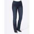 Thermojeans CASUAL LOOKS Gr. 36, Normalgrößen, blau (dunkelblau, denim), Damen, 81% Baumwolle, 17% Polyester, 2% Elasthan, unifarben, Jeans 5-Pocket-Jeans Straight-fit-Jeans